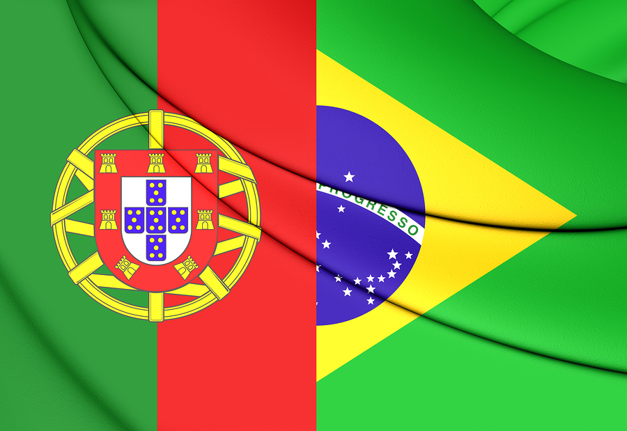 דגלי ברזיל ופורטוגל